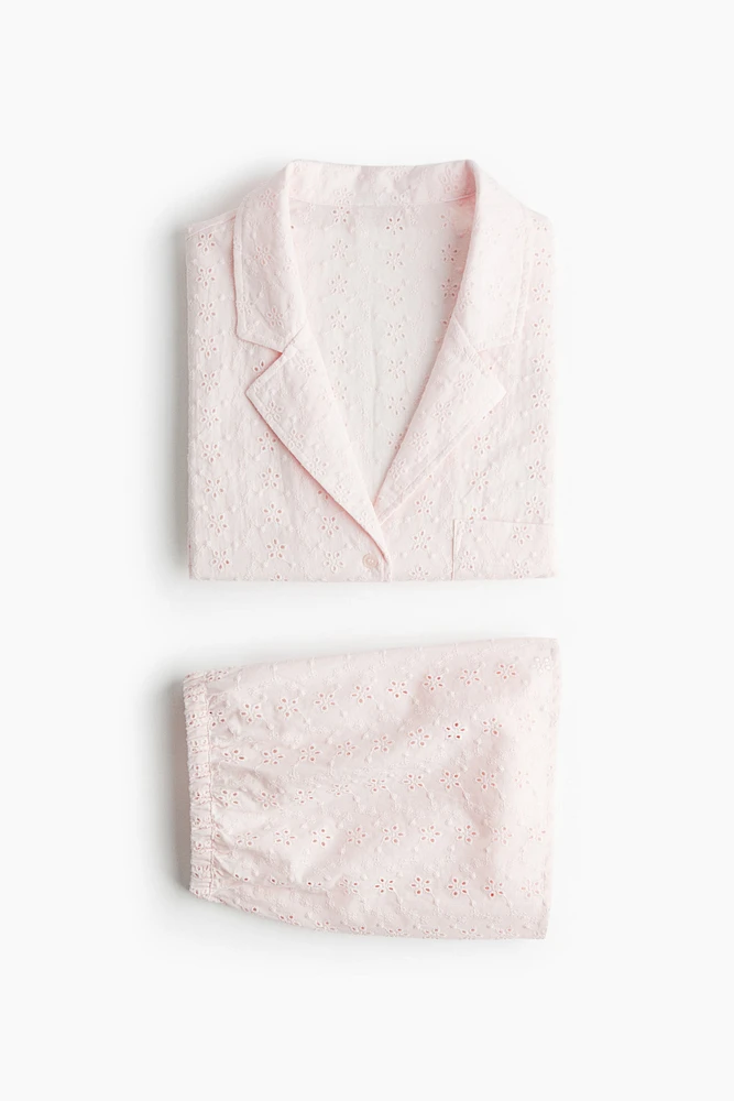 Pajamas with Eyelet Embroidery
