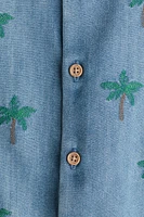 Embroidered-Detail Romper Suit