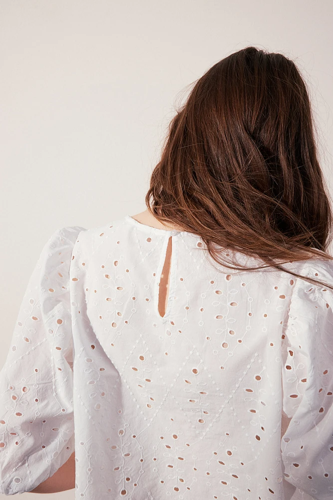 Blouse with Eyelet Embroidery