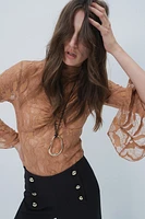 Mock Turtleneck Lace Top