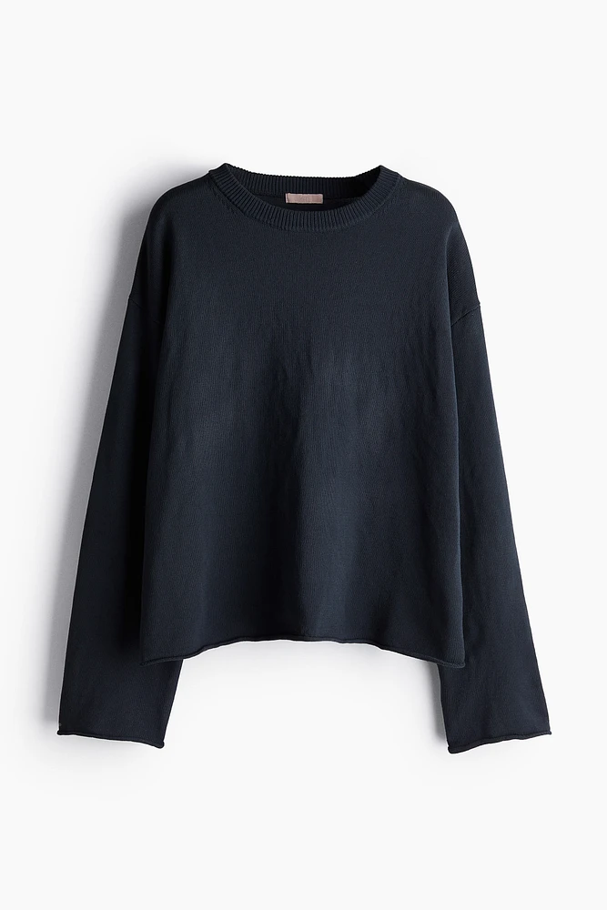 Roll-edge Sweater