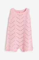 Pointelle-knit Romper Suit