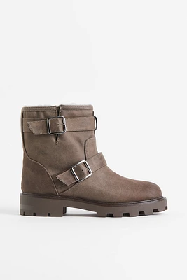 Teddy-lined Biker Boots