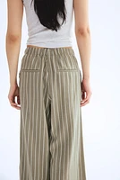 Wide-Leg Linen-Blend Pants