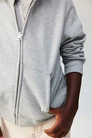 Hooded Cotton Sweatshirt Jacket