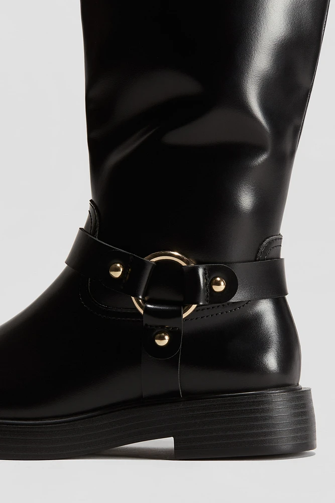 Knee-High Biker Boots