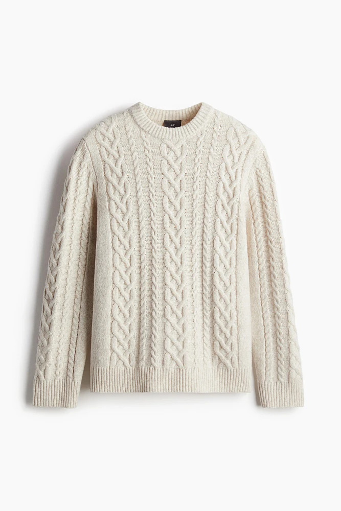 Regular Fit Cable-Knit Sweater