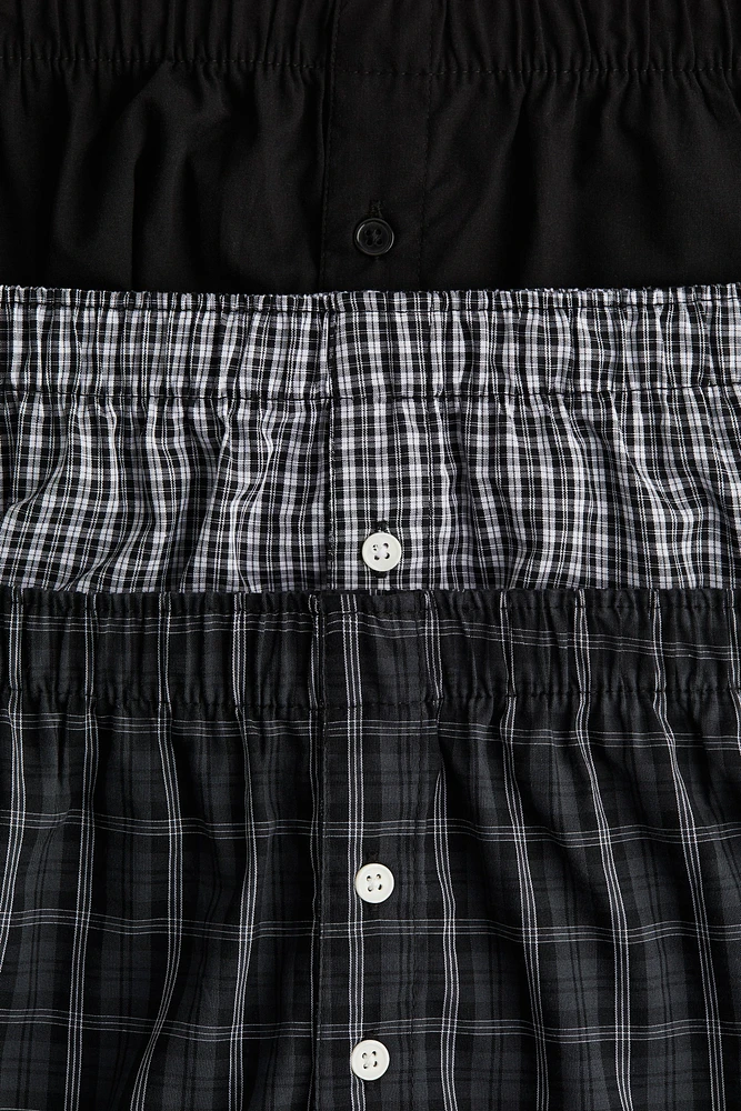 3-pack Woven Cotton Boxer Shorts