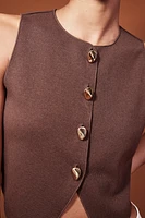 Gilet sans manches court en jersey