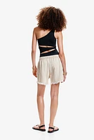 Linen-blend Pull-on Shorts