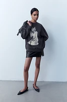 Oversized Printed Sweatshirt