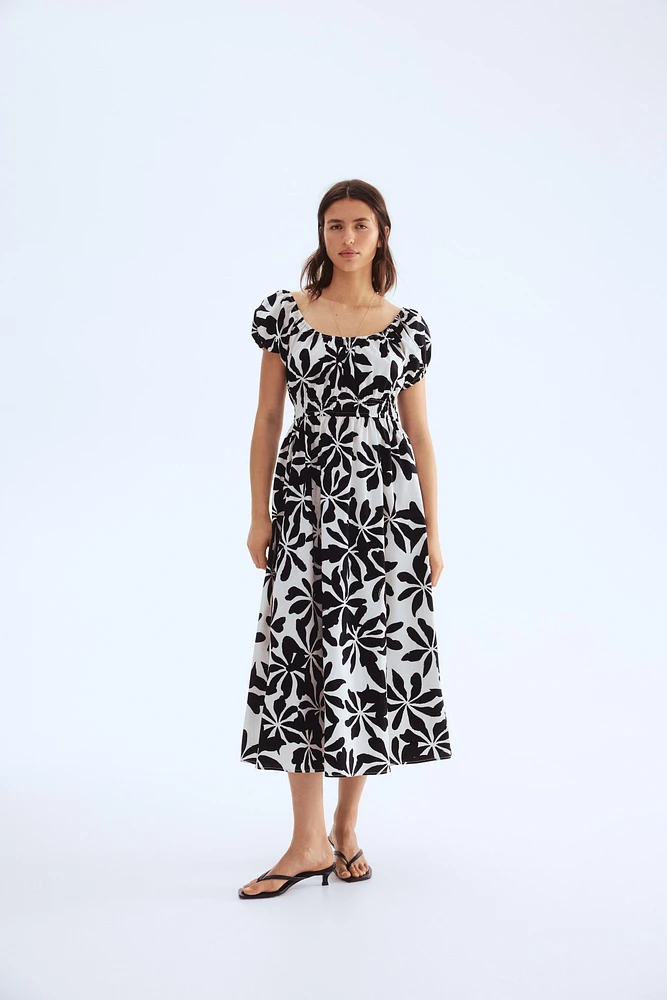 Off-the-Shoulder Poplin Dress