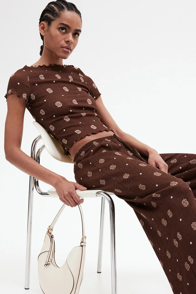 Pantalon froissé avec cordon de serrage