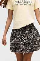 Foldover-Waist Tiered Skirt