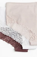 MAMA 5-pack Lace-trimmed Cotton Hipster Briefs