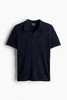 Regular Fit Rib-knit Polo Shirt