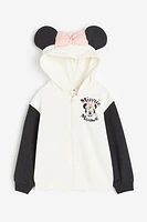 Veste à capuchon imprimée et glissière