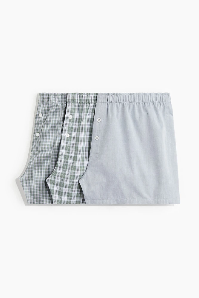 3-pack Woven Cotton Boxer Shorts