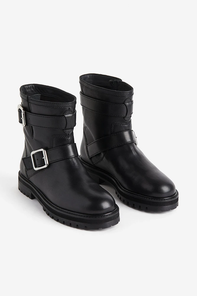 Leather Biker Boots