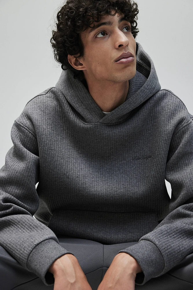 Loose Fit Ribbed Hoodie