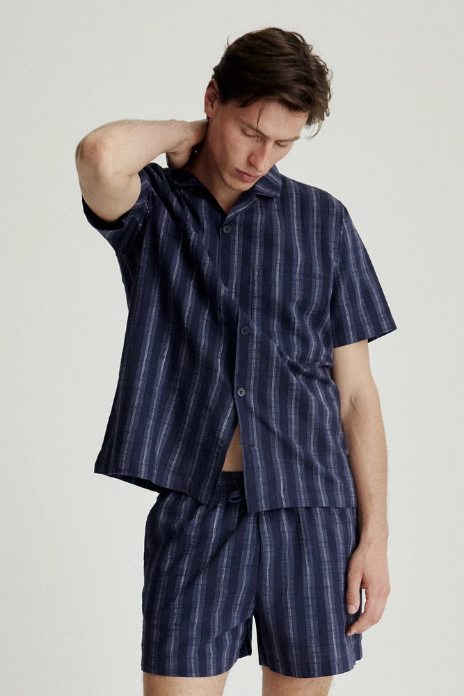 Cotton Pajama Shirt and Shorts