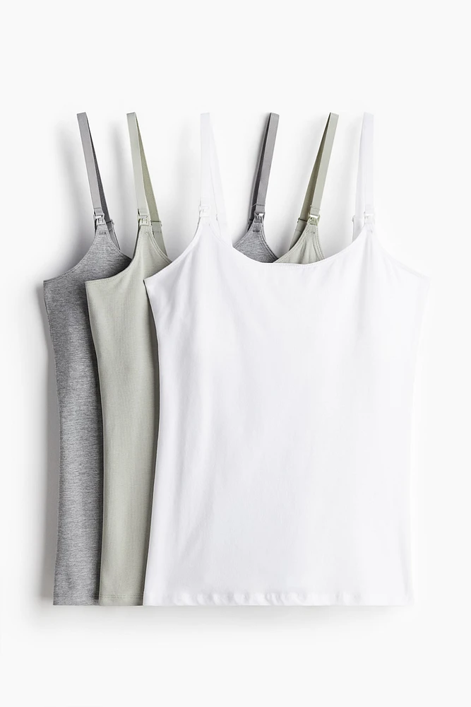 MAMA Lot de 3 hauts d'allaitement bretelles fines