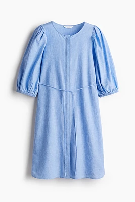 Linen-Blend Dress
