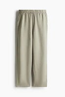 Linen-Blend Drawstring Pants