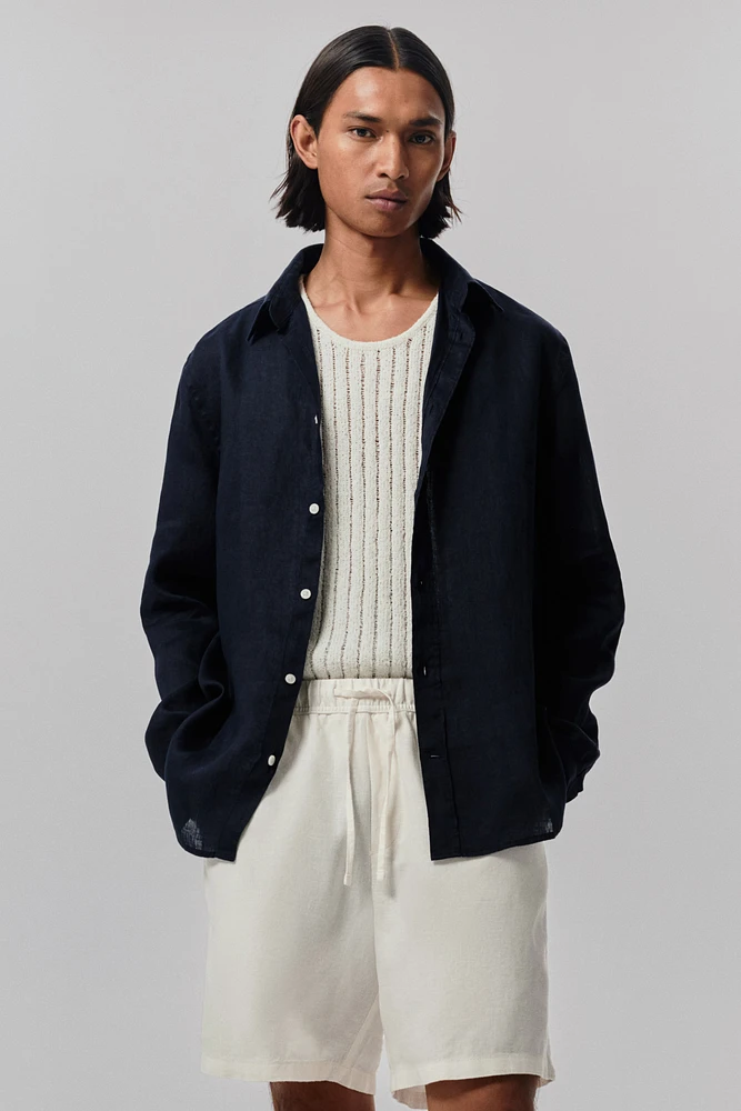 Relaxed-Fit Linen-Blend Shorts