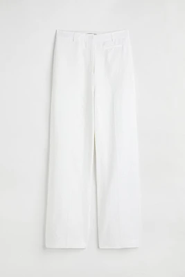 Wide-leg Linen-blend Pants