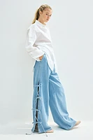 Tie-Detail Pull-On Pants