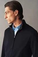 Slim Fit Merino Wool Cardigan with Zipper