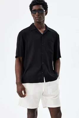 Regular Fit Linen-Blend Shorts