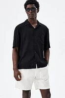 Regular Fit Linen-Blend Shorts