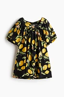 Balloon-Sleeved Tunic Dress