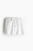 Denim Shorts with Lacing