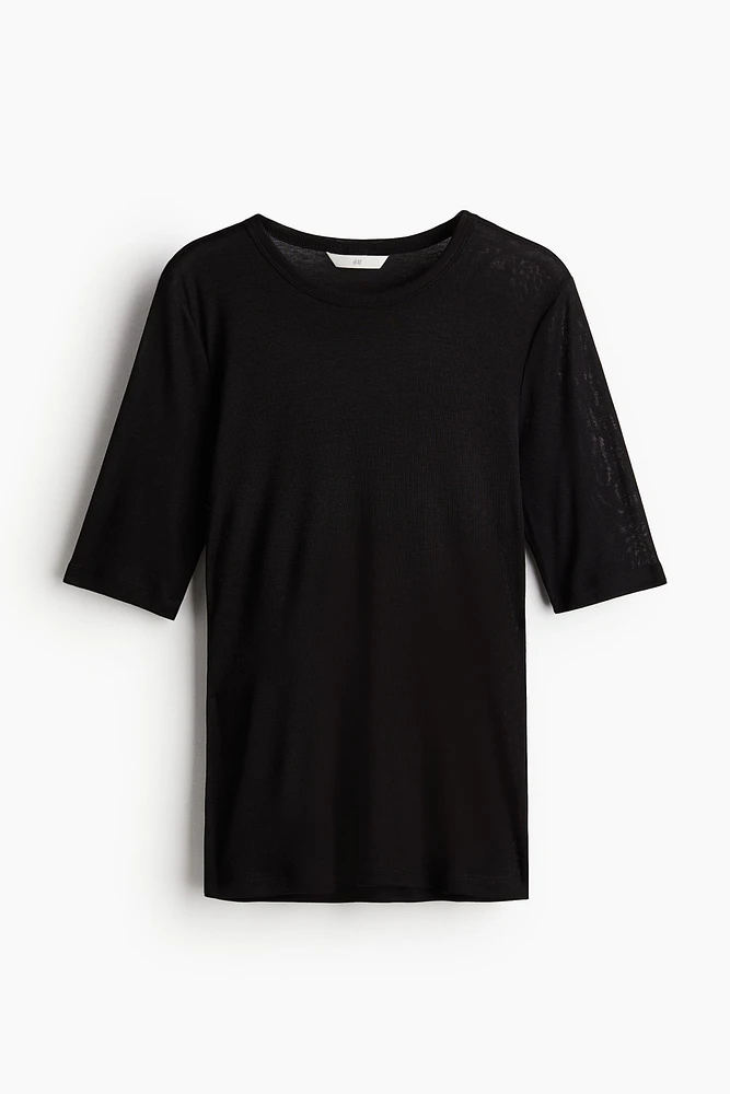 Fine-knit T-shirt