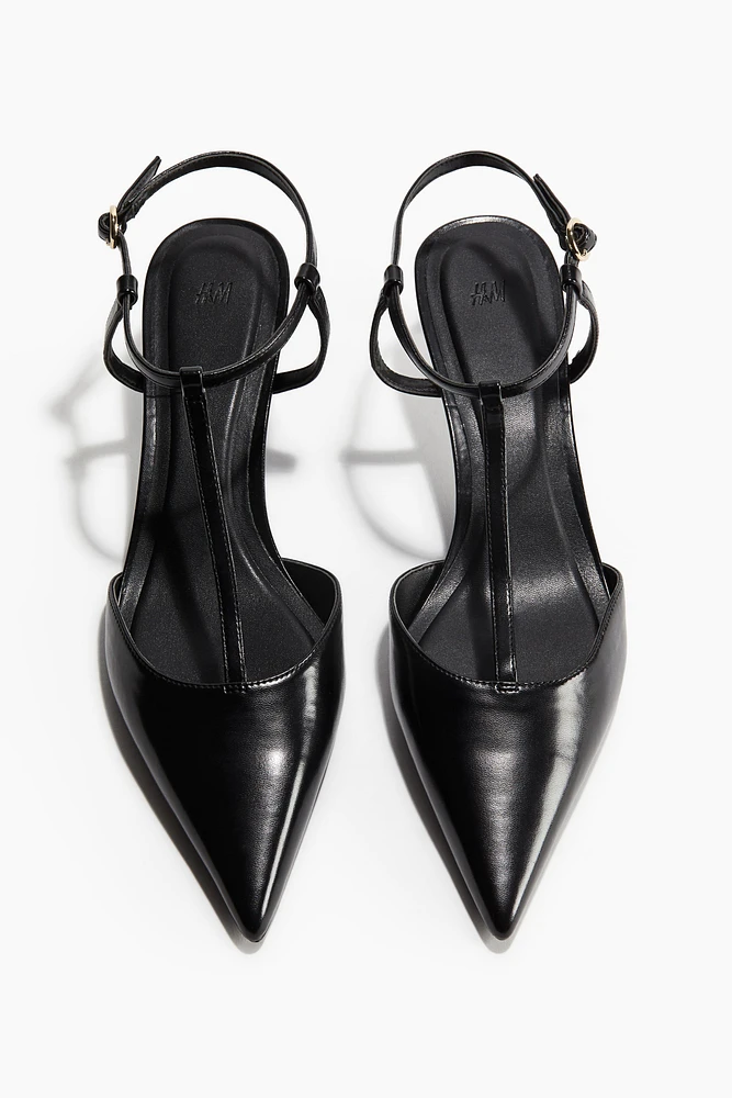 Pointed T-Strap Pumps