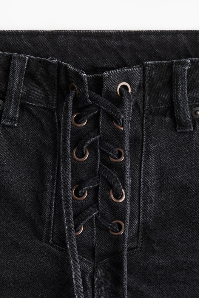 Denim Shorts with Lacing