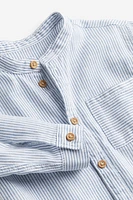 Band-collar Cotton Shirt