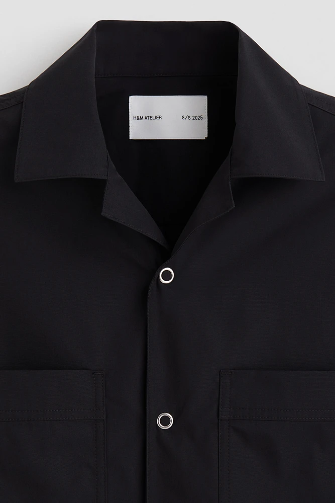 Chemise en coton pima avec col cubain
