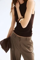Wide-Leg Linen-Blend Pants