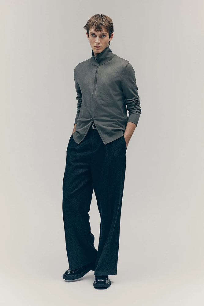 Slip-Fit Cardigan with Zipper