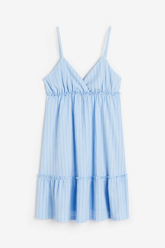 Ruffle-trimmed Crêped Dress