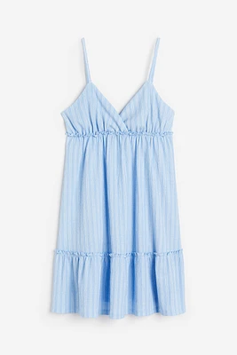 Ruffle-trimmed Crêped Dress