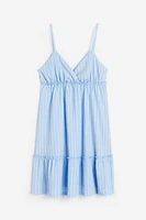 Ruffle-trimmed Crêped Dress