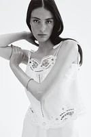 Linen tie-strap top