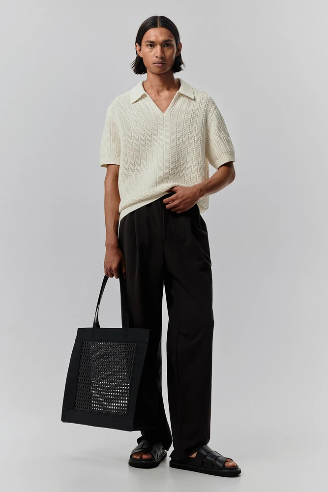 Regular-Fit Textured-Knit Polo Shirt