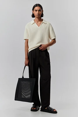 Regular-Fit Textured-Knit Polo Shirt