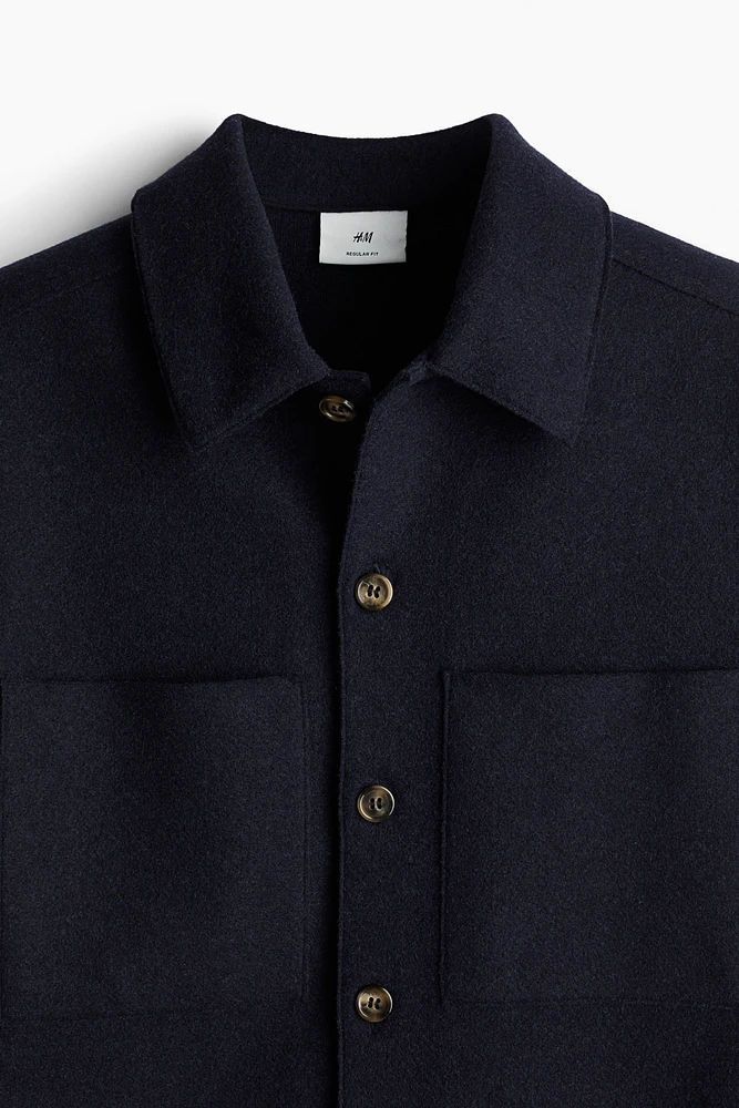 Regular Fit Wool-Blend Overshirt